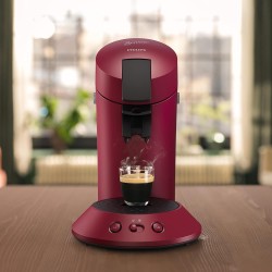 Machine à Café Dosettes Philips SENSEO Original+ : Design Compact, Rouge